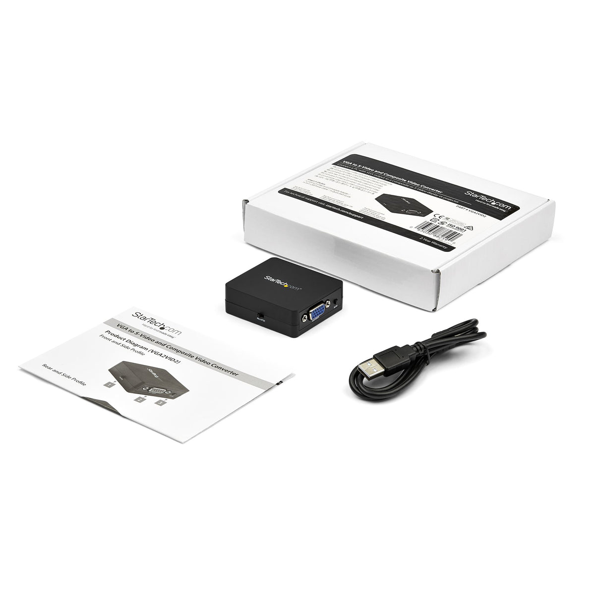 StarTech.com VGA to RCA and S-Video Converter - USB Power